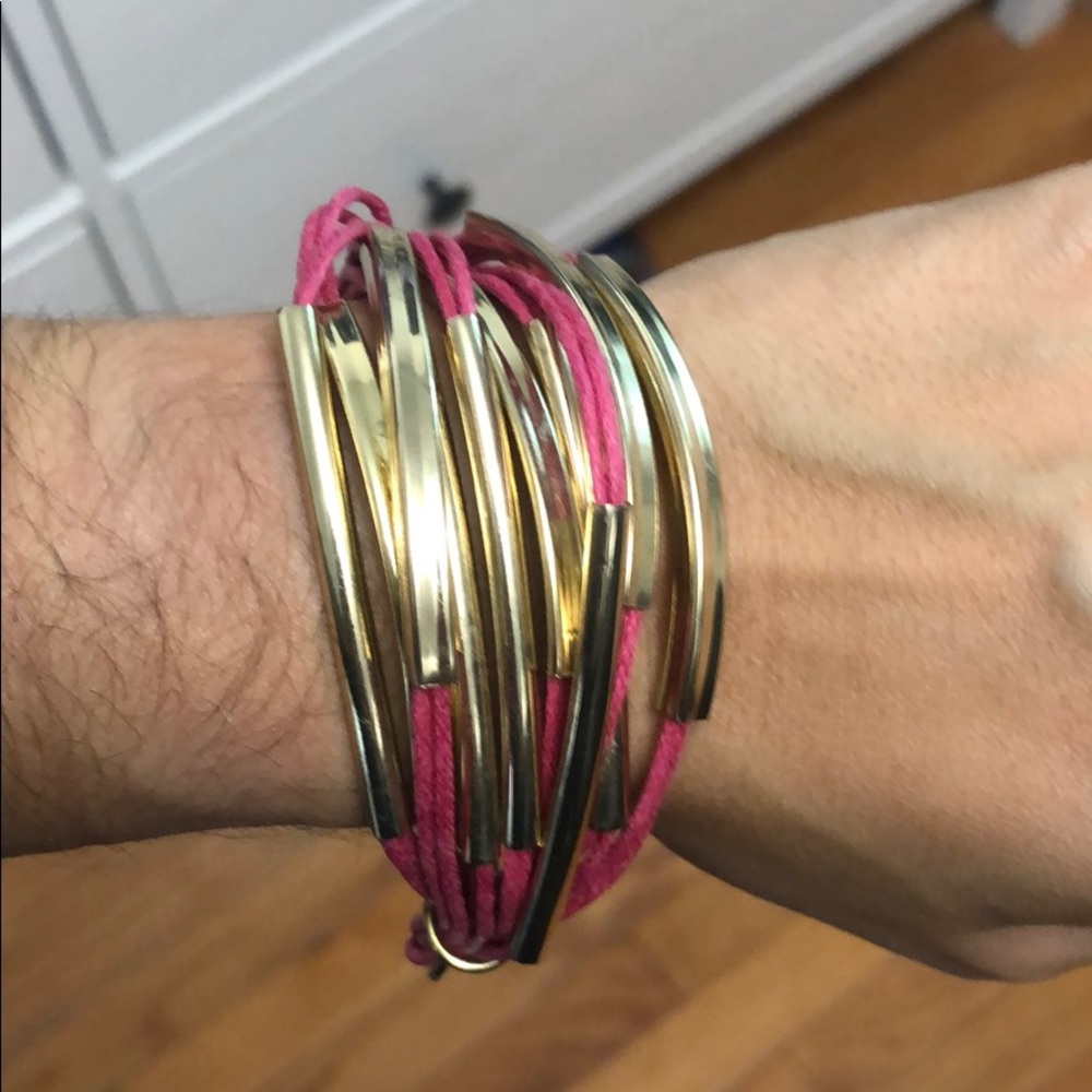 Pink and gold bracelet